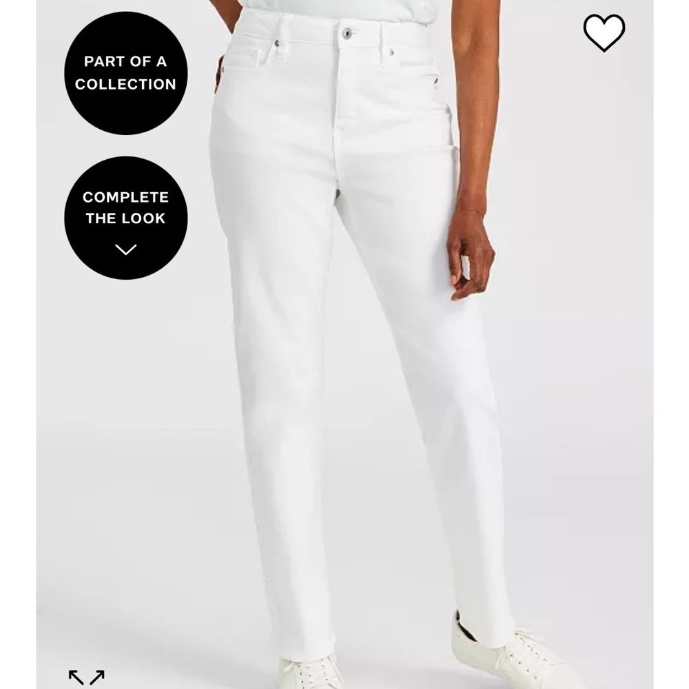 Style & Co white straight leg high rise stretch jeans size 16 New with tags